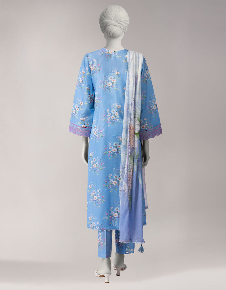 Lawn Multicolor Unstitched Suit - J. Junaid Jamshed