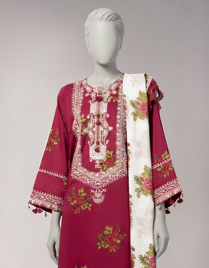 Lawn Multicolor Unstitched Suit - J. Junaid Jamshed
