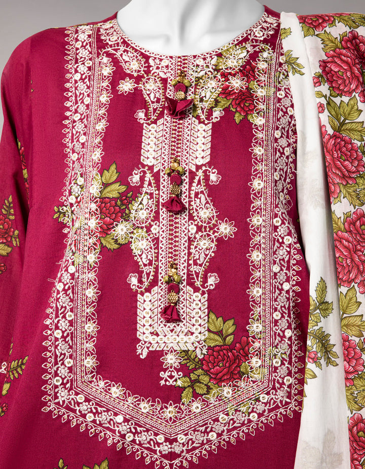 Lawn Multicolor Unstitched Suit - J. Junaid Jamshed