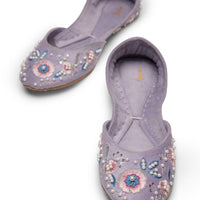 Suede Lilac Khussa - J. Junaid Jamshed