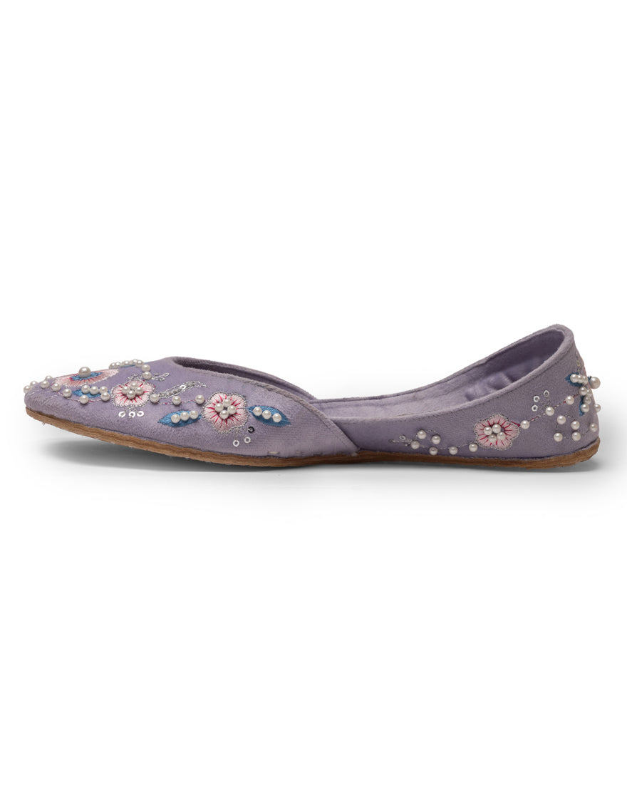 Suede Lilac Khussa - J. Junaid Jamshed