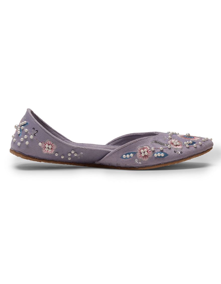 Suede Lilac Khussa - J. Junaid Jamshed