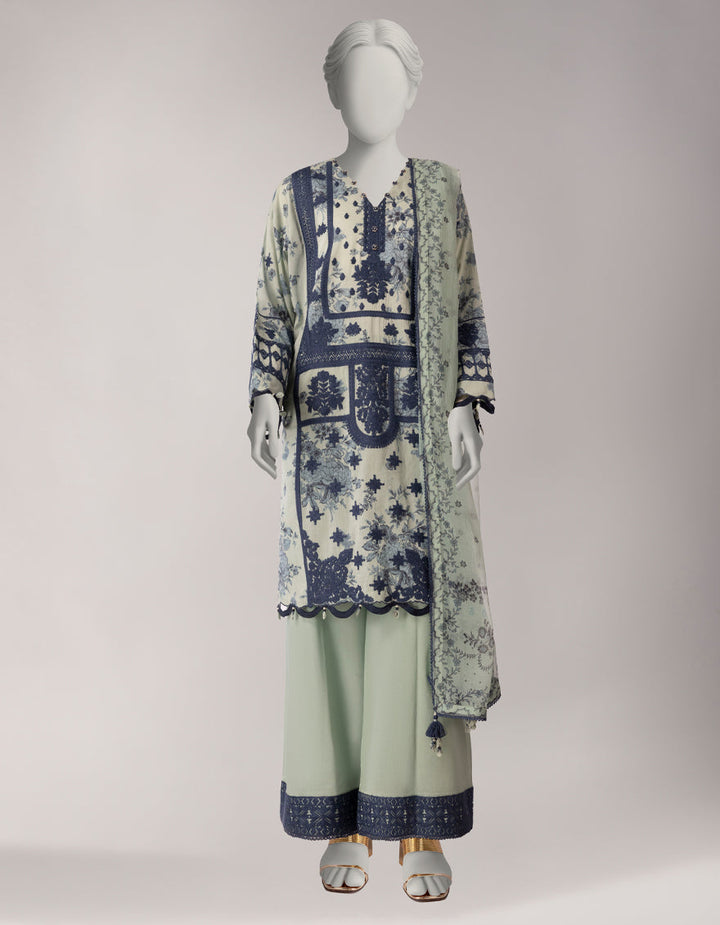 Lawn Multicolor Unstitched Suit - J. Junaid Jamshed