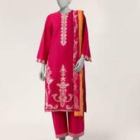 Lawn Pink Stitched Suit - J. Junaid Jamshed
