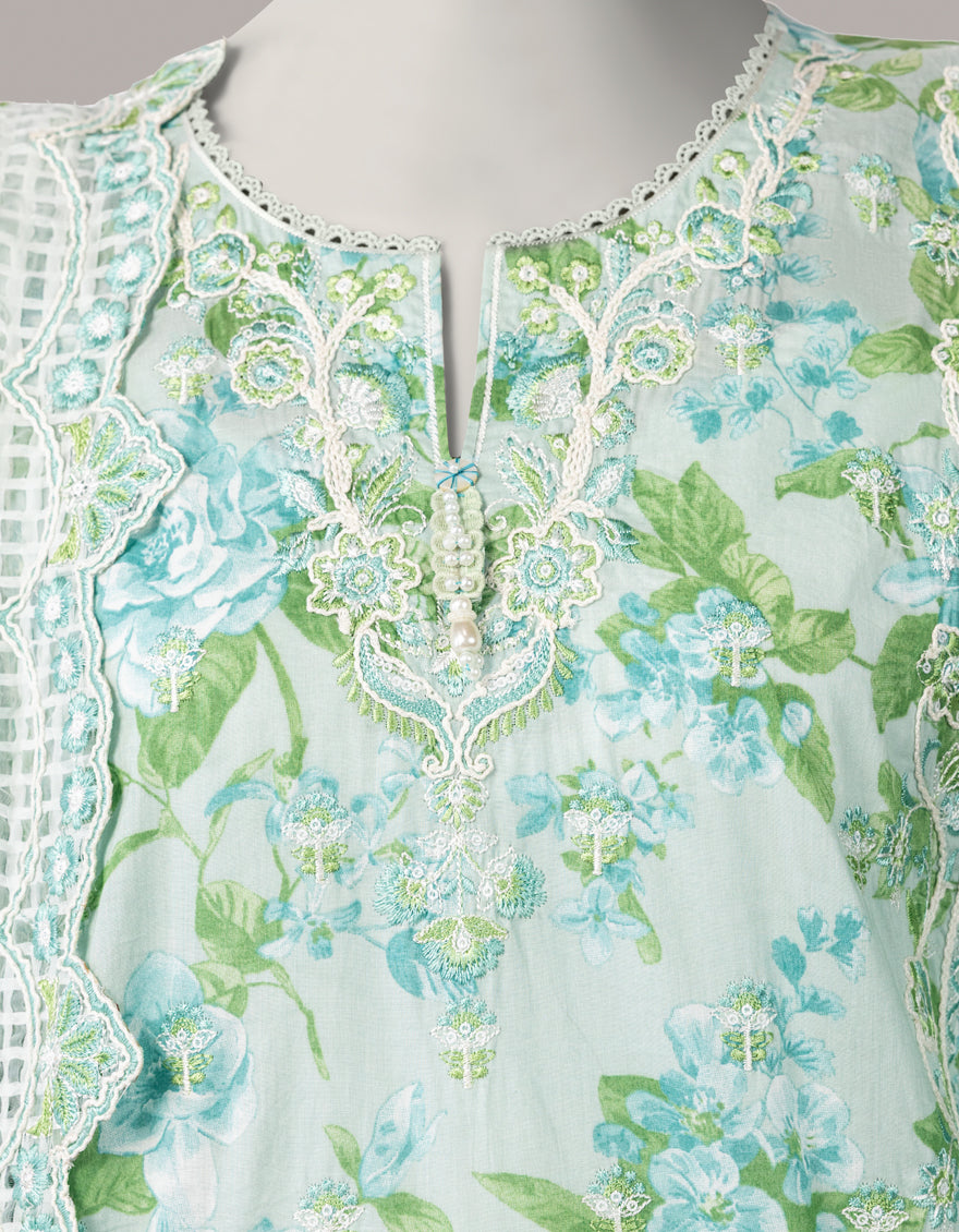 Doria Multicolor Unstitched Suit - J. Junaid Jamshed