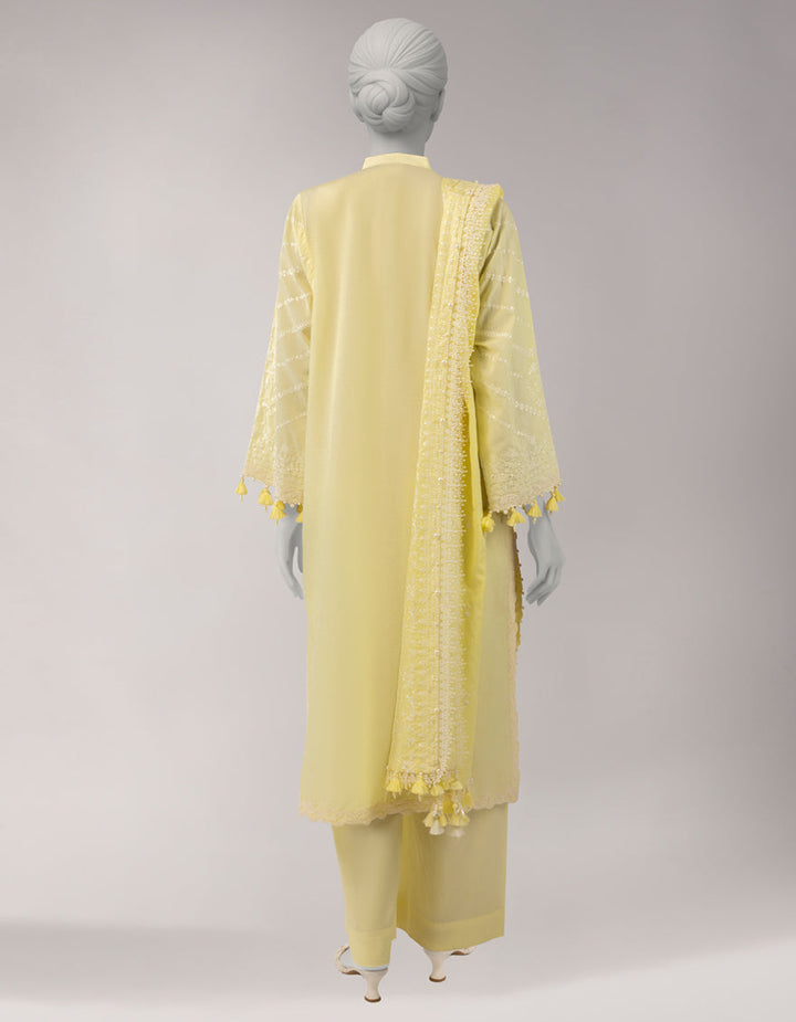 Lawn Yellow Unstitched Suit - J. Junaid Jamshed