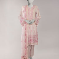 Lawn Pink Unstitched Suit - J. Junaid Jamshed