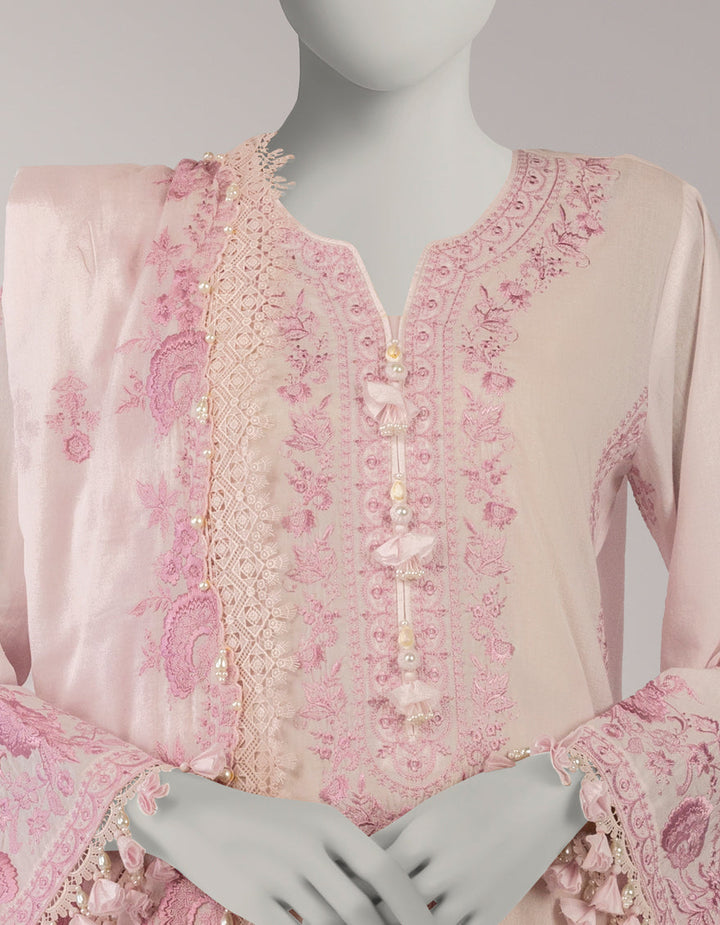 Lawn Pink Unstitched Suit - J. Junaid Jamshed