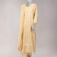 Lawn Beige Unstitched Suit - J. Junaid Jamshed