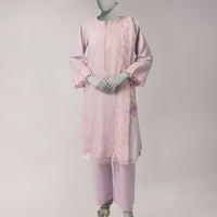 Dobby Lilac Unstitched Suit - J. Junaid Jamshed
