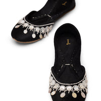 Suede Black Khussa - J. Junaid Jamshed