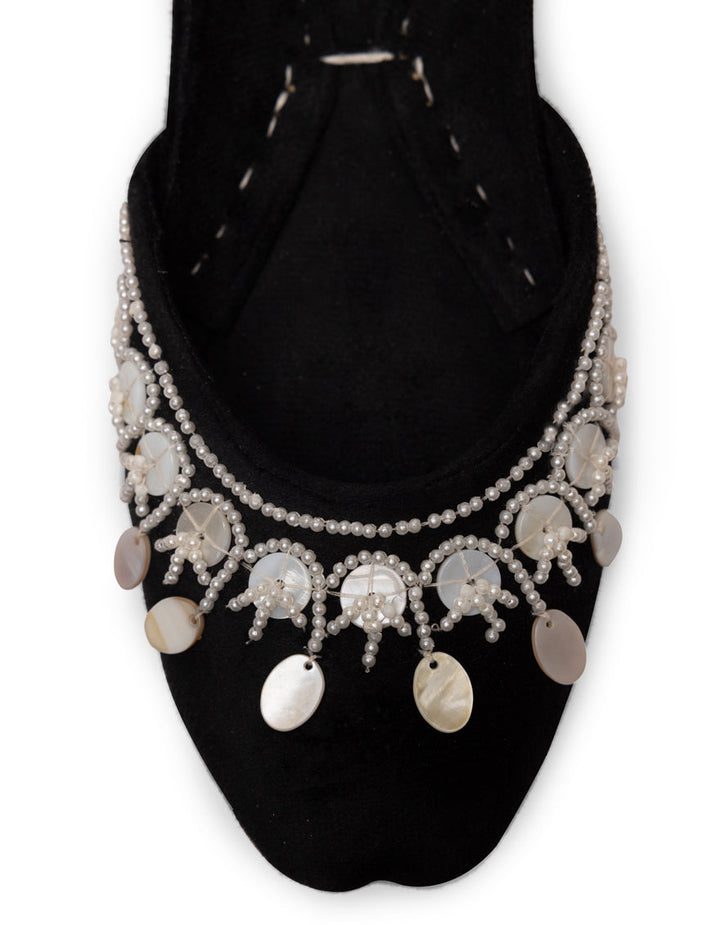 Suede Black Khussa - J. Junaid Jamshed