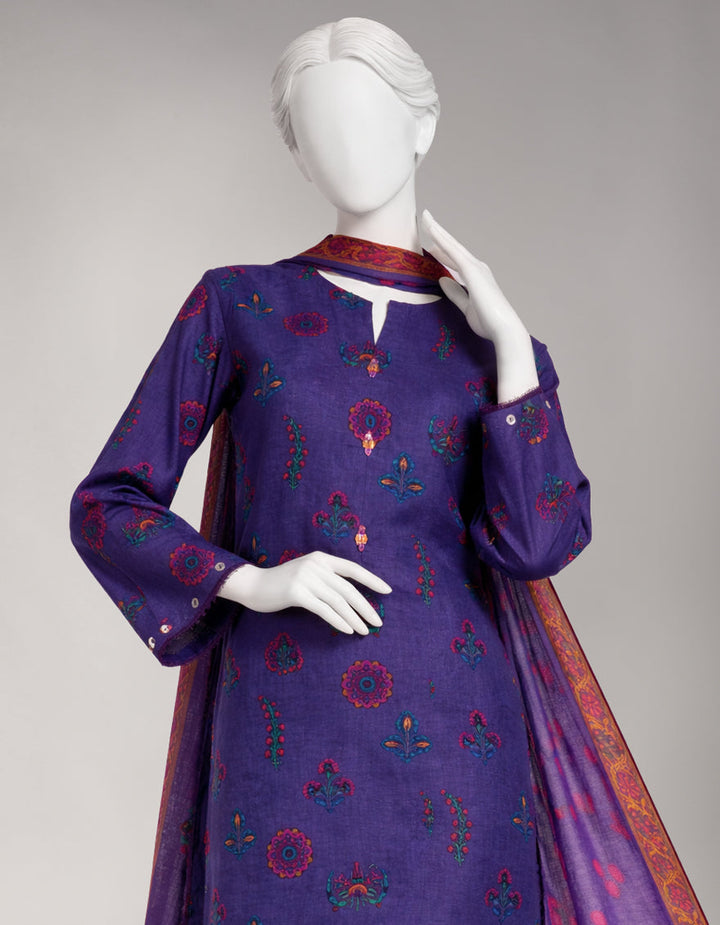 Lawn Multicolor Unstitched Suit - J. Junaid Jamshed