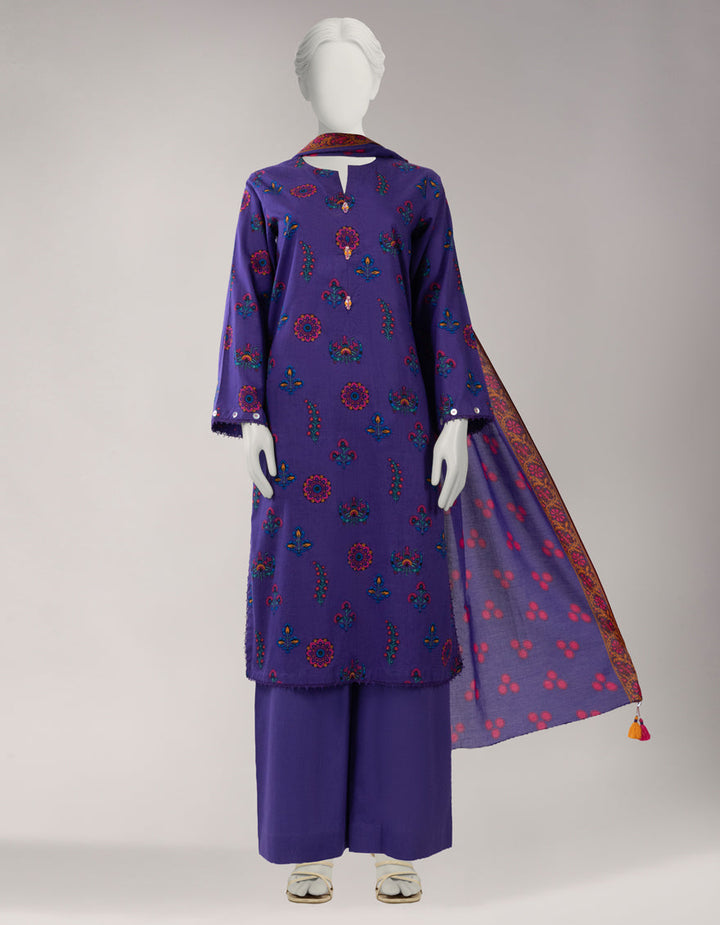 Lawn Multicolor Unstitched Suit - J. Junaid Jamshed