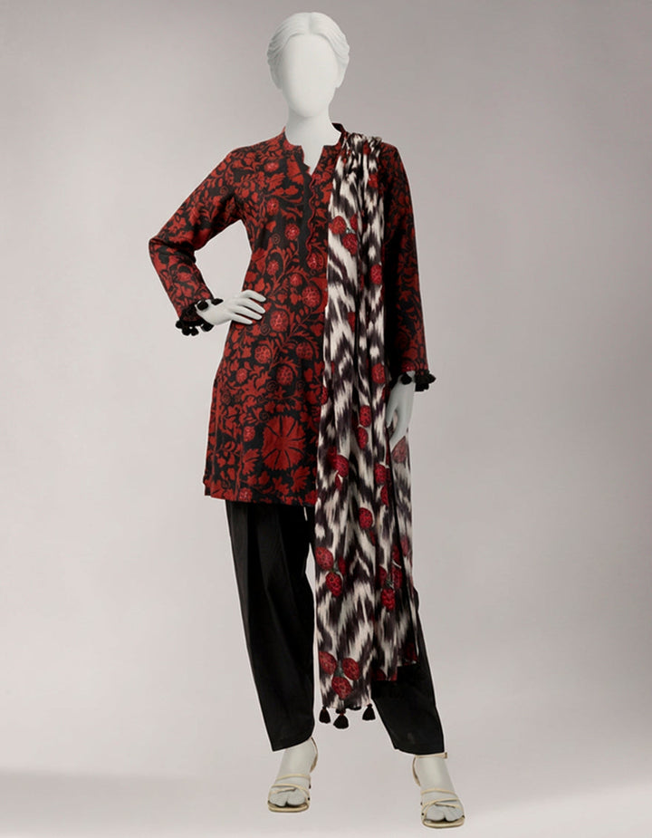 Lawn Multicolor Unstitched Suit - J. Junaid Jamshed