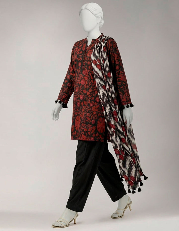 Lawn Multicolor Unstitched Suit - J. Junaid Jamshed