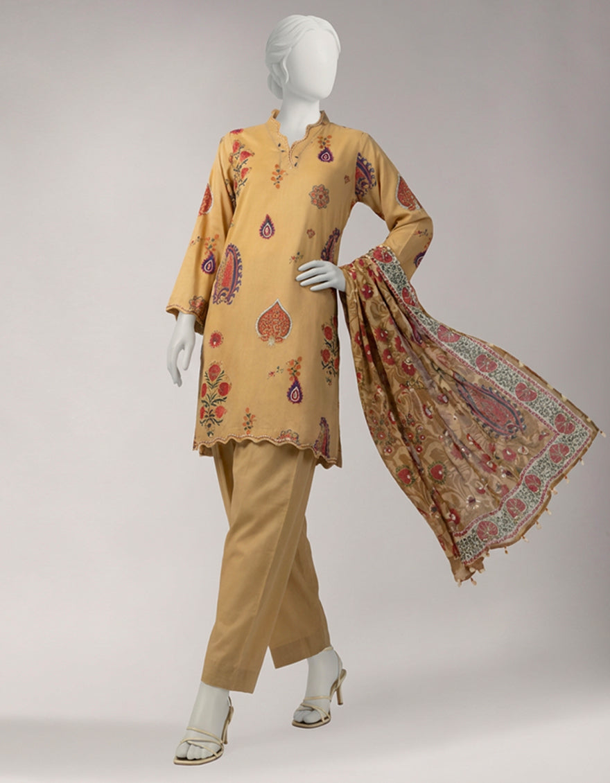 Lawn Multicolor Unstitched Suit - J. Junaid Jamshed