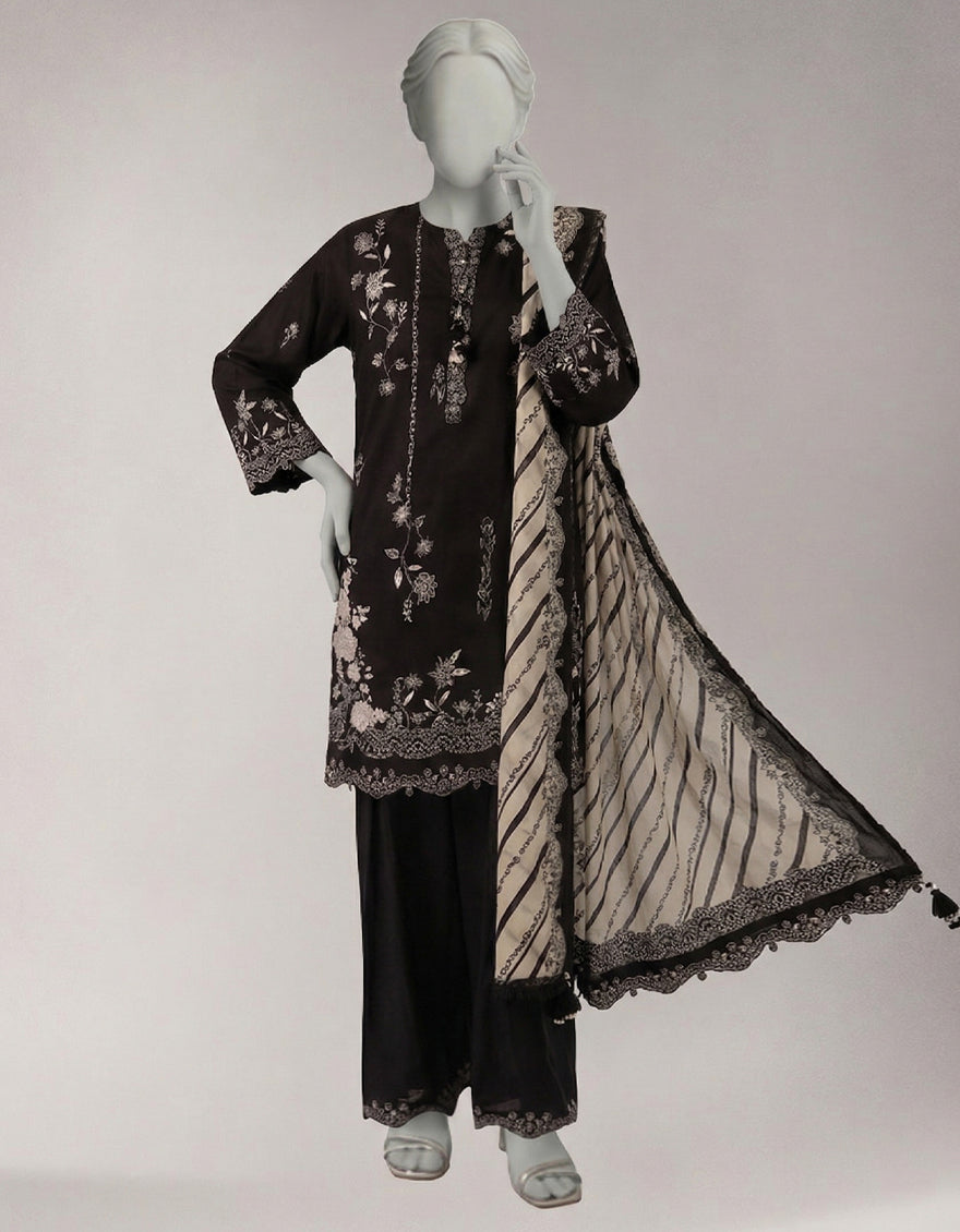 Lawn Multicolor Unstitched Suit - J. Junaid Jamshed