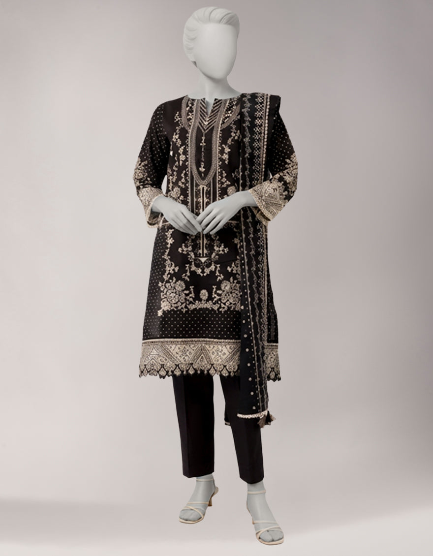 Lawn Multicolor Unstitched Suit - J. Junaid Jamshed