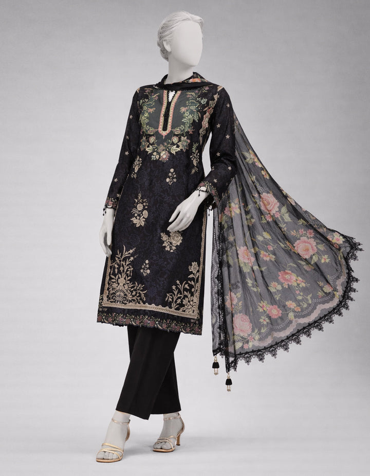 Lawn Multicolor Unstitched Suit - J. Junaid Jamshed