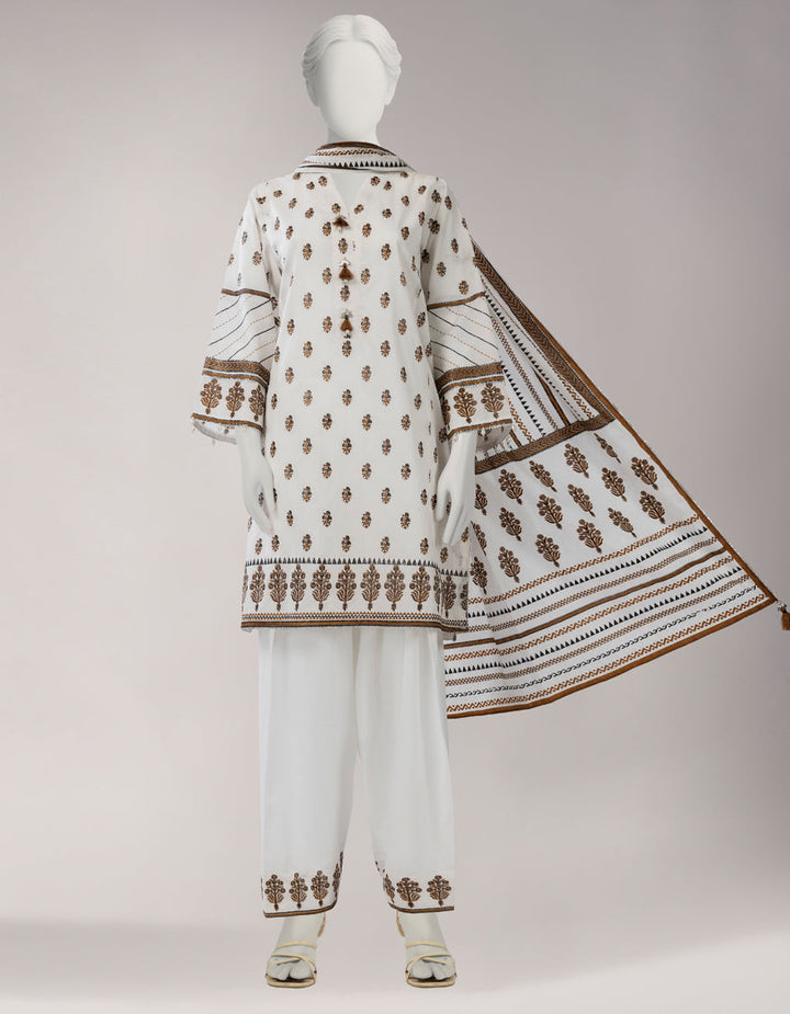 Lawn Multicolor Unstitched Suit - J. Junaid Jamshed