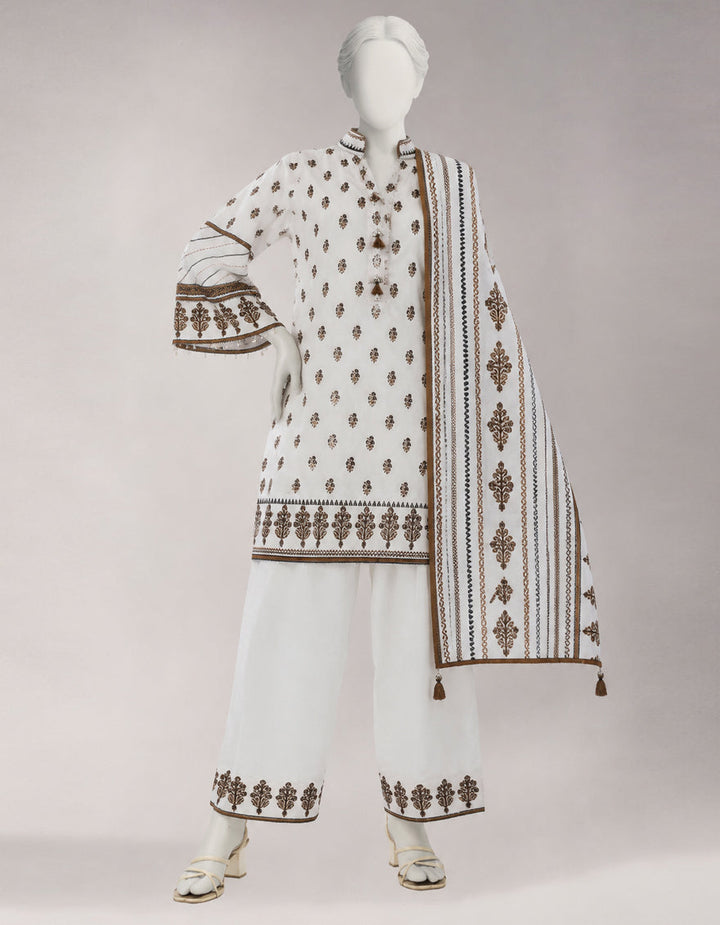 Lawn Multicolor Unstitched Suit - J. Junaid Jamshed
