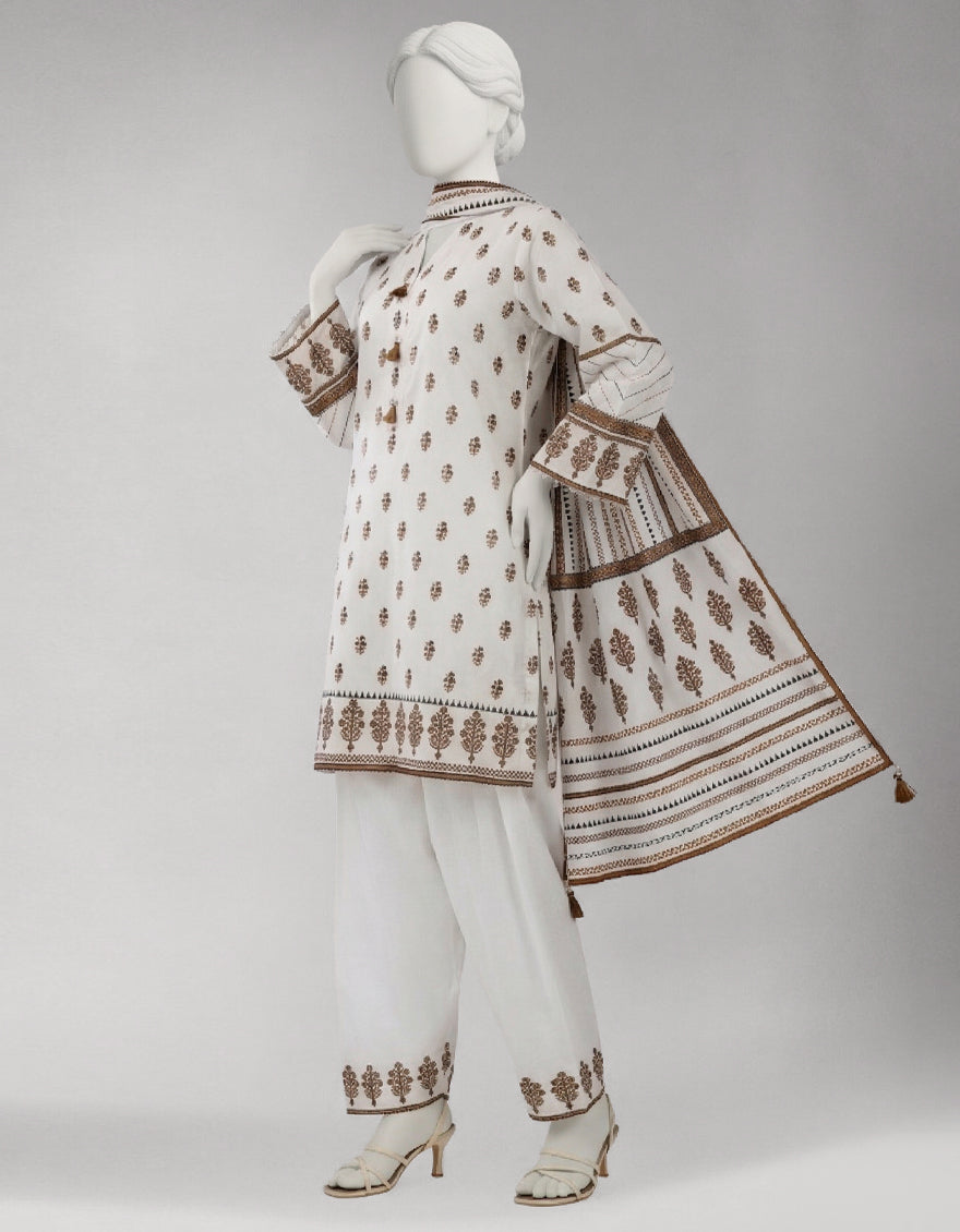 Lawn Multicolor Unstitched Suit - J. Junaid Jamshed