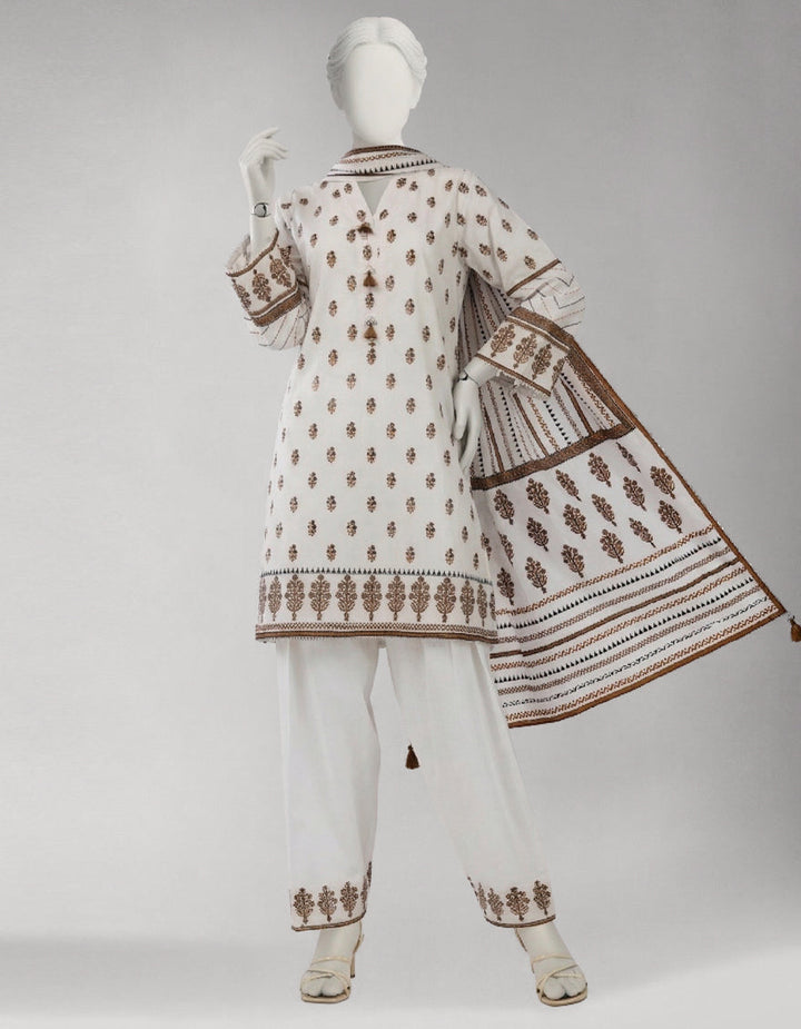 Lawn Multicolor Unstitched Suit - J. Junaid Jamshed