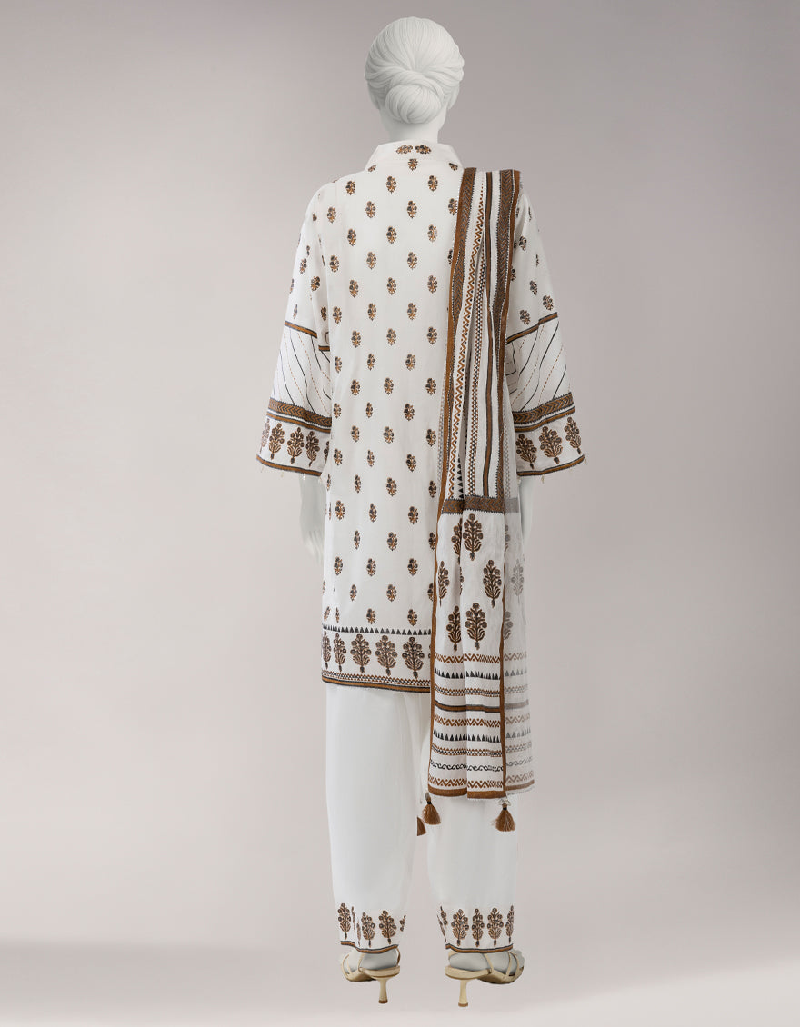 Lawn Multicolor Unstitched Suit - J. Junaid Jamshed