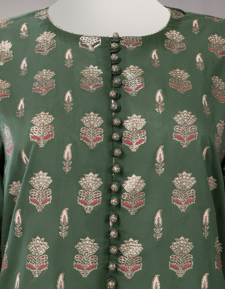 Lawn Green Unstitched Suit - J. Junaid Jamshed