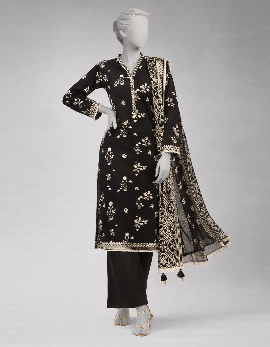 Lawn Multicolor Unstitched Suit - J. Junaid Jamshed