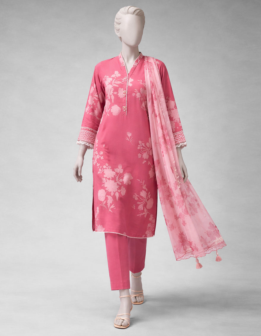 Lawn Multicolor Unstitched Suit - J. Junaid Jamshed