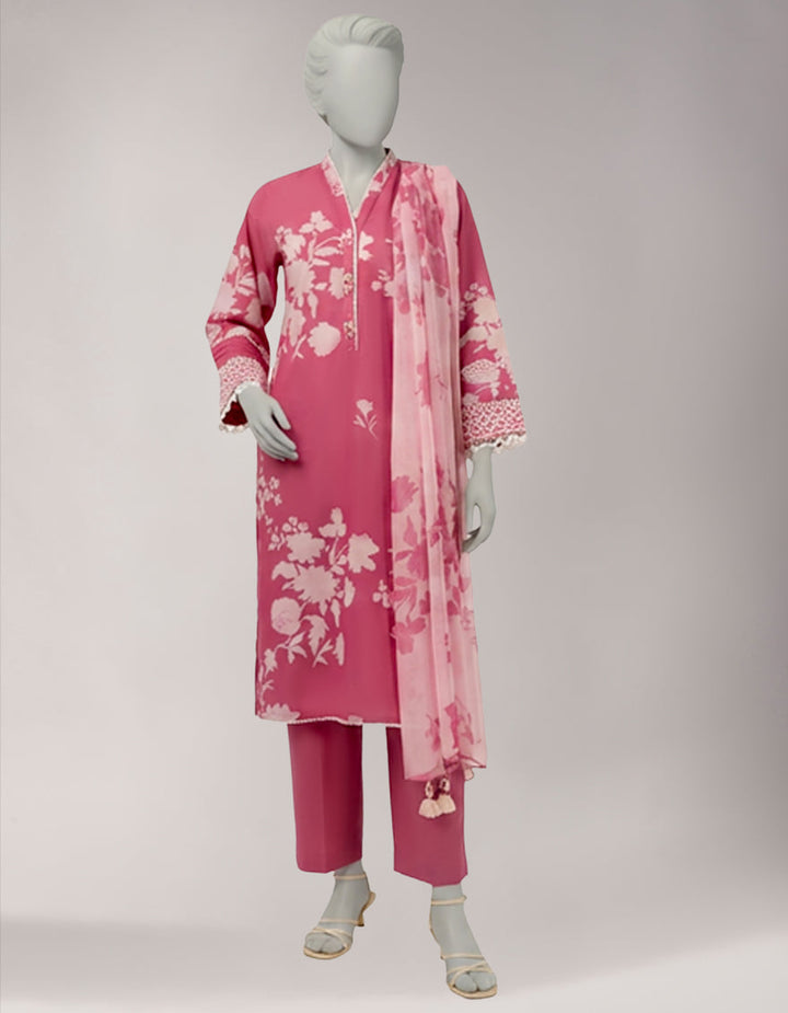 Lawn Multicolor Unstitched Suit - J. Junaid Jamshed