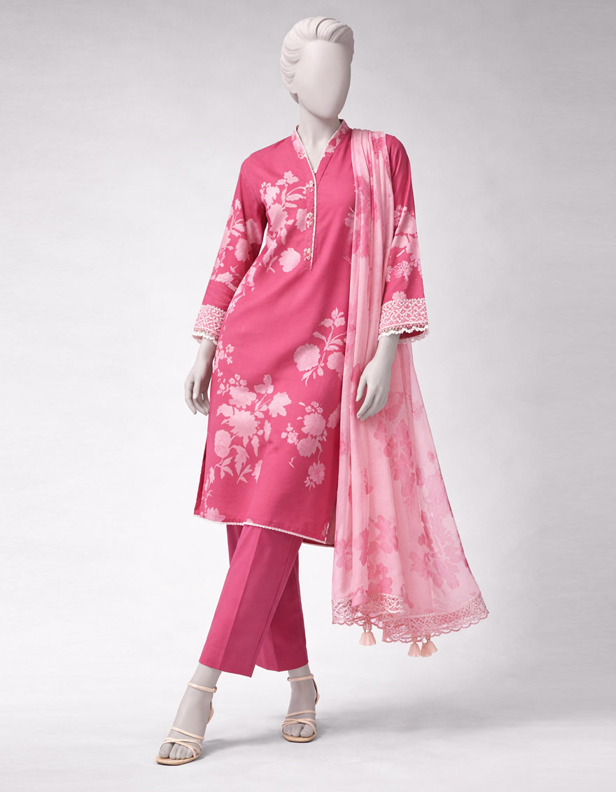 Lawn Multicolor Unstitched Suit - J. Junaid Jamshed