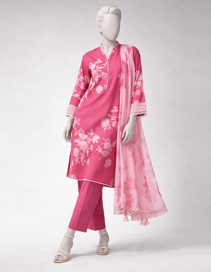 Lawn Multicolor Unstitched Suit - J. Junaid Jamshed