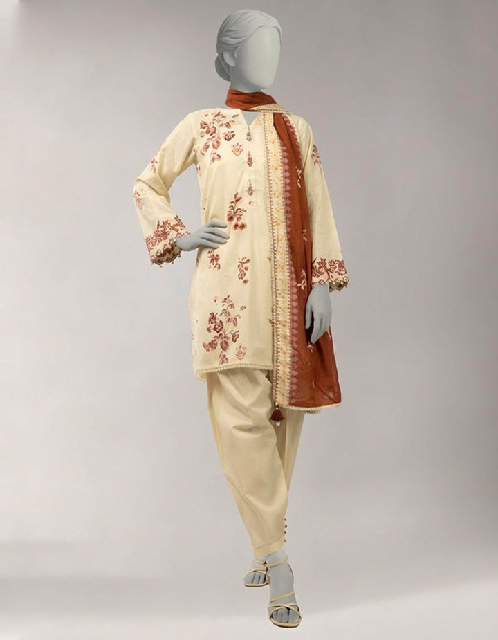 Lawn Multicolor Unstitched Suit - J. Junaid Jamshed