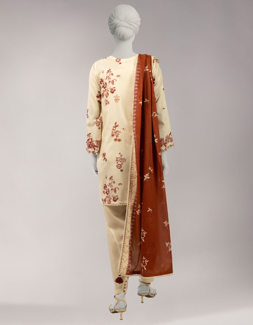 Lawn Multicolor Unstitched Suit - J. Junaid Jamshed