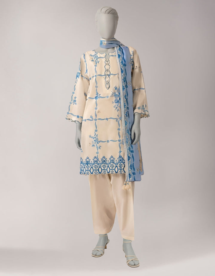 Lawn Multicolor Unstitched Suit - J. Junaid Jamshed