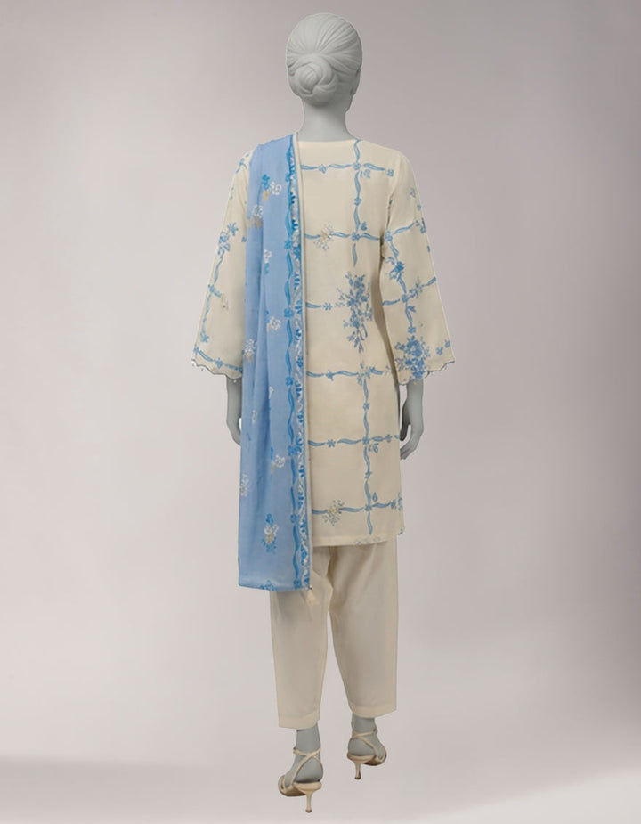 Lawn Multicolor Unstitched Suit - J. Junaid Jamshed