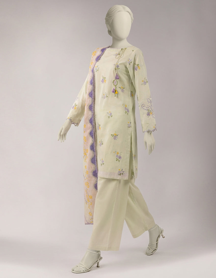 Lawn Multicolor Unstitched Suit - J. Junaid Jamshed