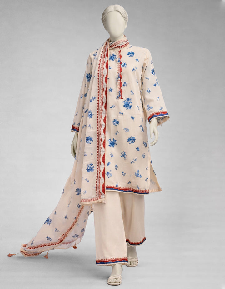 Lawn Multicolor Unstitched Suit - J. Junaid Jamshed
