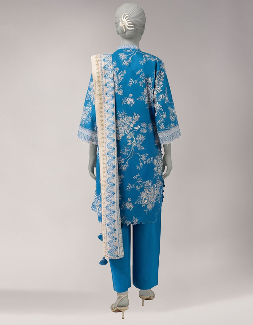 Lawn Multicolor Unstitched Suit - J. Junaid Jamshed