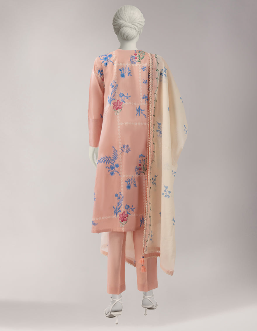 Lawn Multicolor Unstitched Suit - J. Junaid Jamshed
