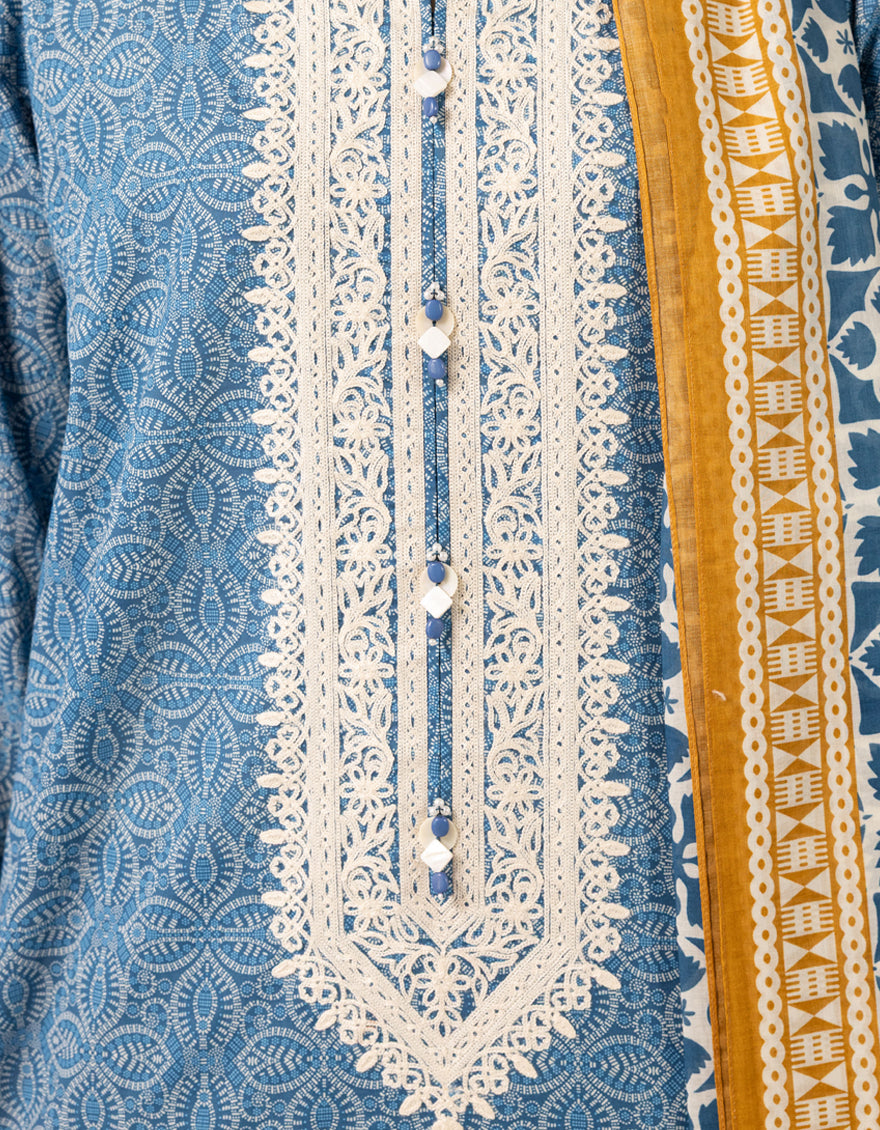 Lawn Multicolor Unstitched Suit - J. Junaid Jamshed