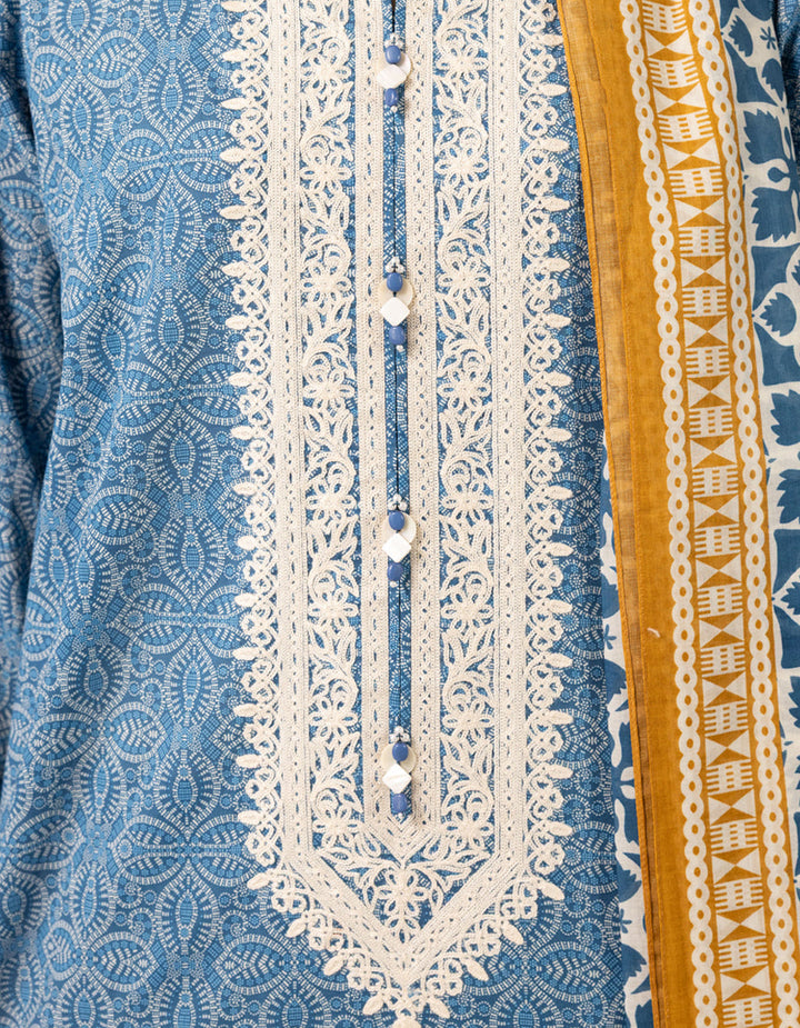 Lawn Multicolor Unstitched Suit - J. Junaid Jamshed
