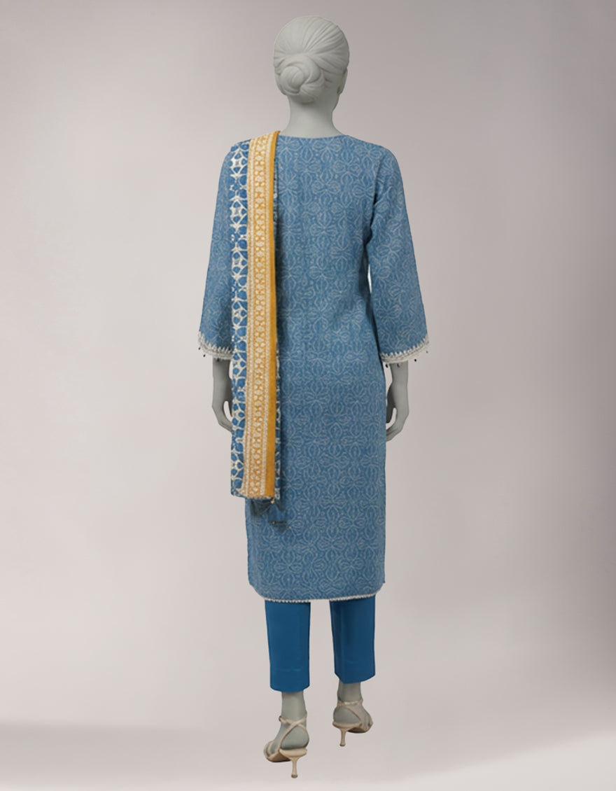 Lawn Multicolor Unstitched Suit - J. Junaid Jamshed