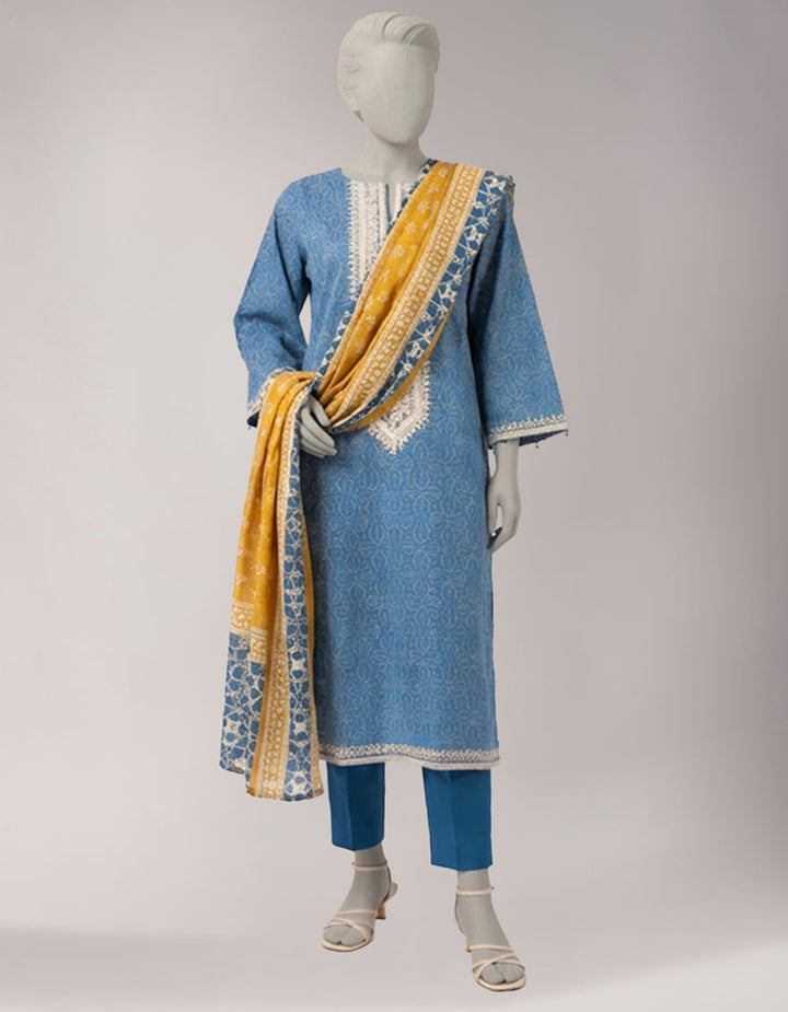 Lawn Multicolor Unstitched Suit - J. Junaid Jamshed