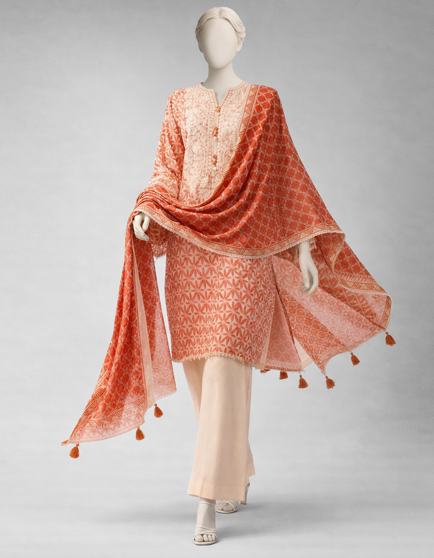 Lawn Multicolor Unstitched Suit - J. Junaid Jamshed