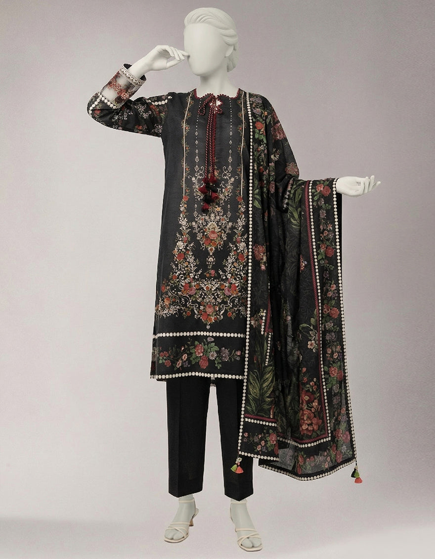 Lawn Multicolor Unstitched Suit - J. Junaid Jamshed