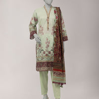 Lawn Multicolor Unstitched Suit - J. Junaid Jamshed